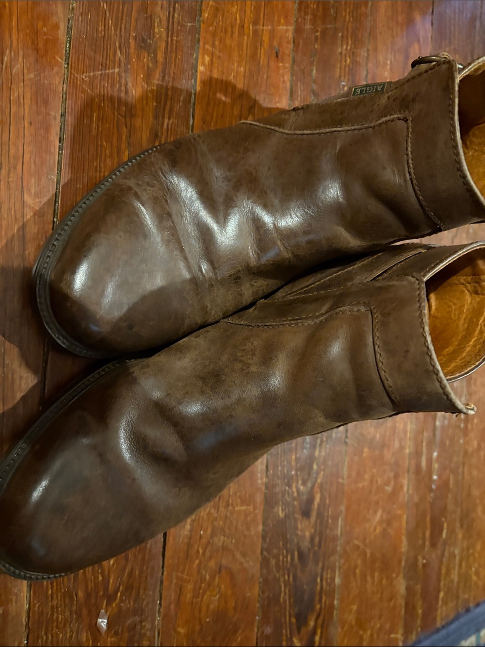 Aigle Men's Dark Brown Leather Chukka Boots